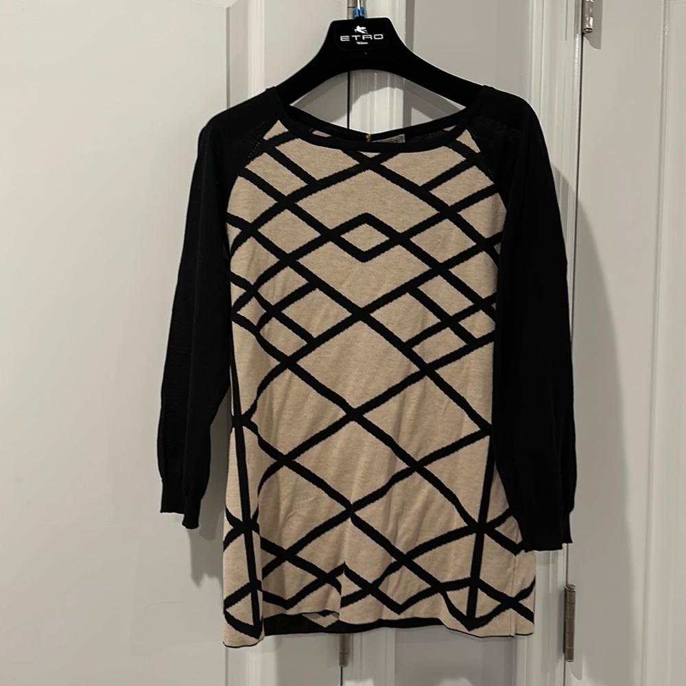 NWT Etro Sweater in Cream and Black - 100% Cotton